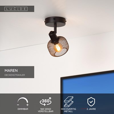 Lucide MAREN - Deckenstrahler - 1xE14 - Schwarz